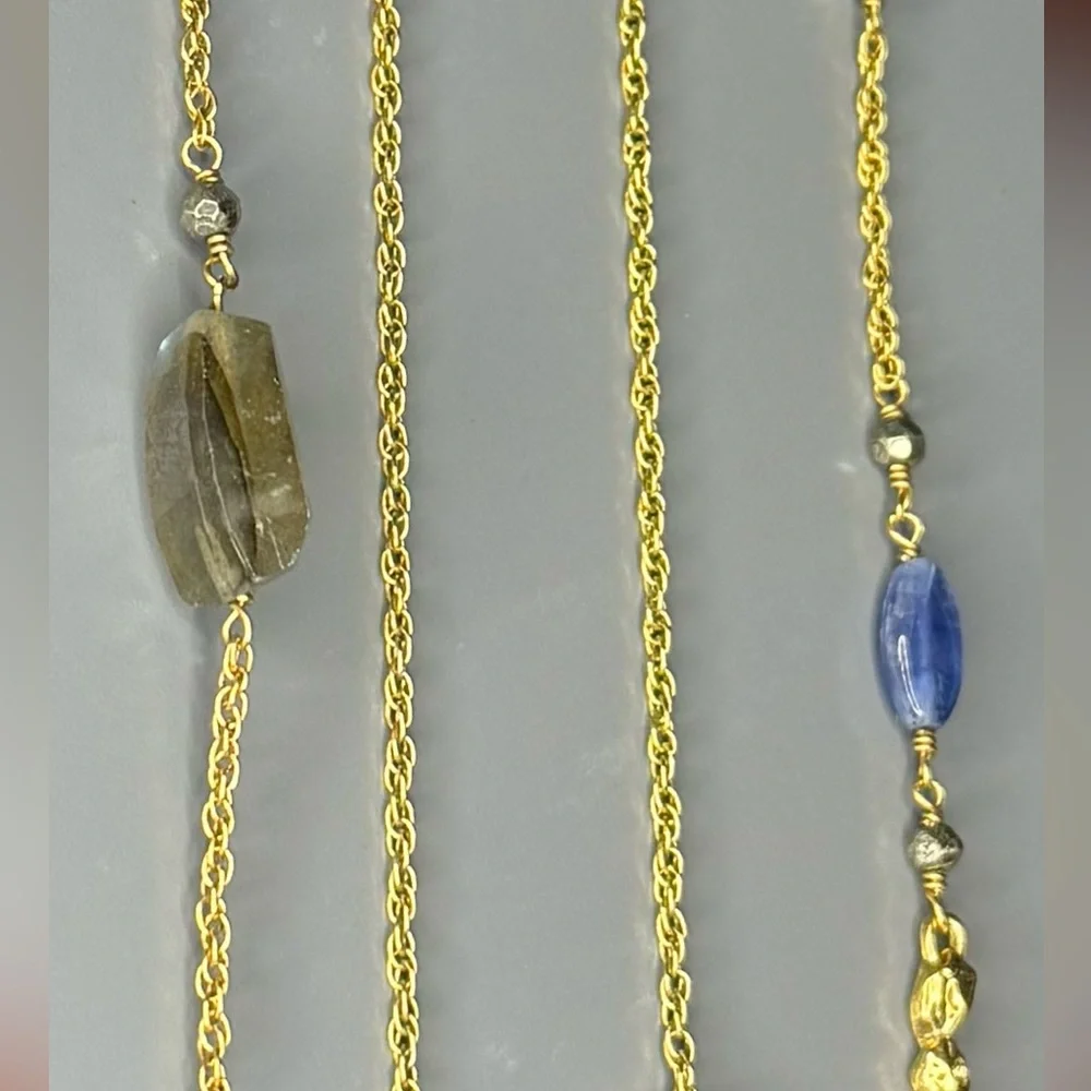 Alexis Bittar Labradorite and Blue Stone Necklace - Picture 1 of 9